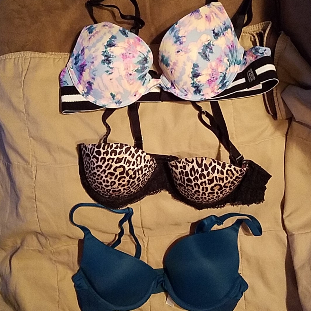 Pink Victoria's Secret bras